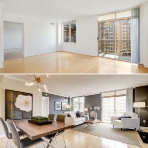 before and after staged clarendon condo listed by best arlington realtor renata briggman
