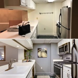 before and after condo in the Williamsburg Arlington listed by best arlington realtor renata briggman